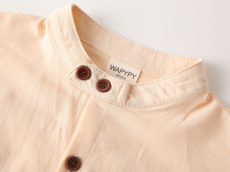 [383217] - Baju Atasan Kemeja Lengan Panjang Anak Laki-Laki Cowok - Motif Bear Pocket Collar  - BABYHOKI STORE