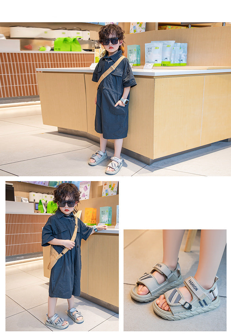 [381285 Size 26-36] - Sepatu Sandal Sporty Shoes Trendi Fashion Anak Cowok & Cewek - Motif Color Stripe - BABYHOKI STORE