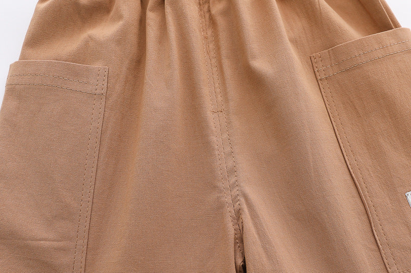 [345507] - One Set 2in1 Baju Setelan Atasan Kemeja Lengan Pendek Bawahan Celana Pendek Bersaku Fashionable Anak Cowok Laki-Laki - Motif Dino Animal - BABYHOKI STORE - BABYHOKI STORE