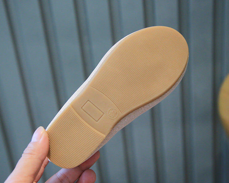 [381294 Size 26-35] - Sepatu Flat Slip On Korean Version Trendy Anak Perempuan Cewek - Motif Pearl Flower - BABYHOKI STORE - BABYHOKI STORE