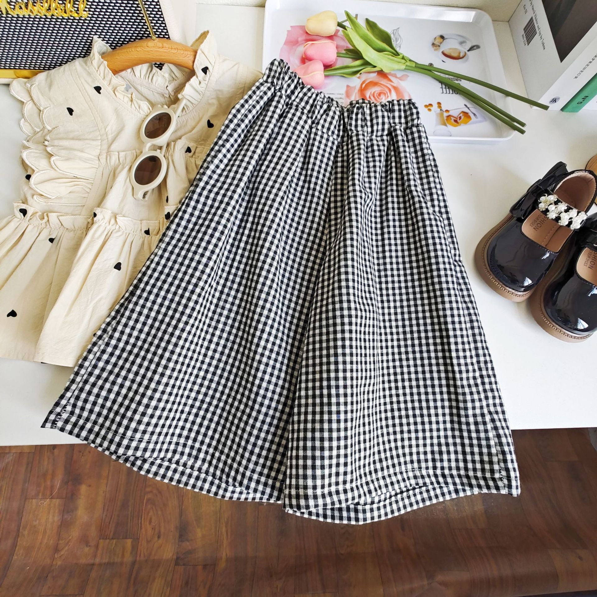 BABYHOKI STORE Usia 7 8 9 10 Tahun Baju Anak Tanggung Cewek [363650] - Baju Setelan Blouse Kutung Fashion Anak Perempuan - Motif Hearts Spread