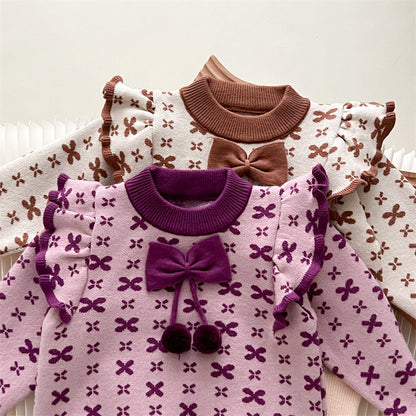 [363714] - Baju Setelan Atasan Lengan Panjang Celana Panjang Fashion Anak Cewek- Motif Wing Patterns