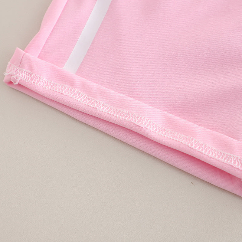 [368582] - Baju Setelan Atasan Polo Lengan Pendek Bawahan Celana Pendek Fashion Sporty Summer Anak Perempuan Cewek - Motif Cute Rabbit