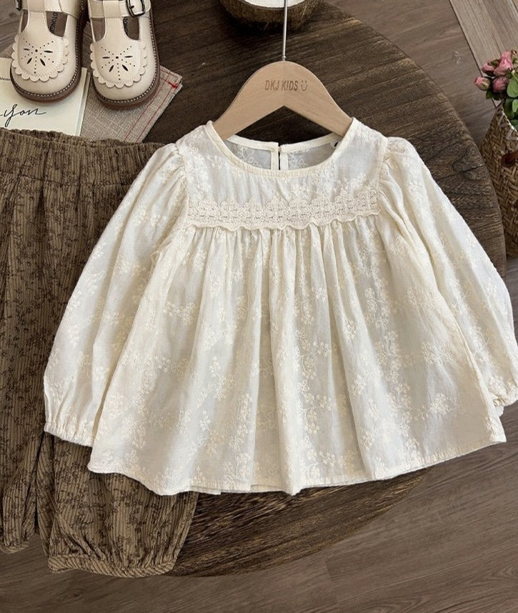 [363701] - Setelan Baju Blouse Lengan panjang Fashion Import Anak Perempuan - Motif Soothe Plain