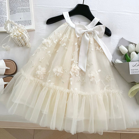 [963241] - Baju Gaun Dress Princess Lengan Kutung Korean Style Anak Perempuan Cewek - Motif Flower - BABYHOKI STORE