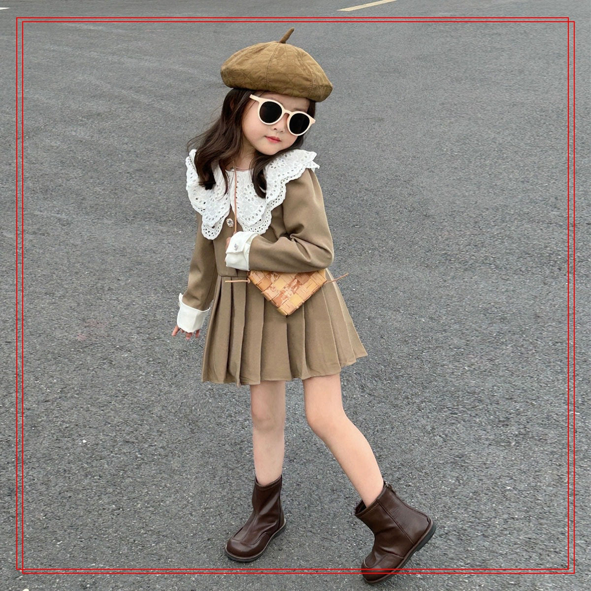 [507966] - Baju Dress Korea Fashion Anak Perempuan - Motif Fold Down