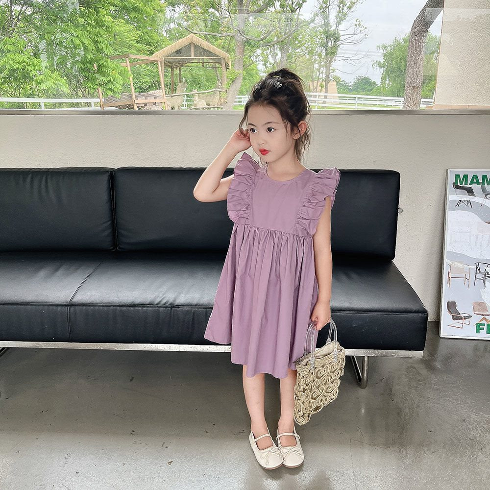 [507S1109] - Baju Dress Kutung Fashion Anak Perempuan - Motif Lace Side