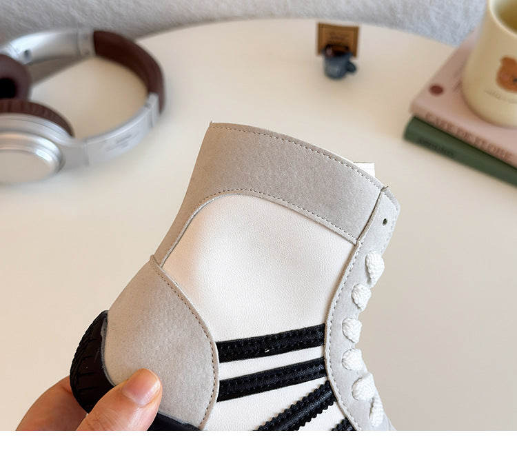 [381292 Size 27-36] - Sepatu Sneaker Boots Sports Shoes Casual Anak Cowok dan Cewek - Motif Color Stripe - BABYHOKI STORE