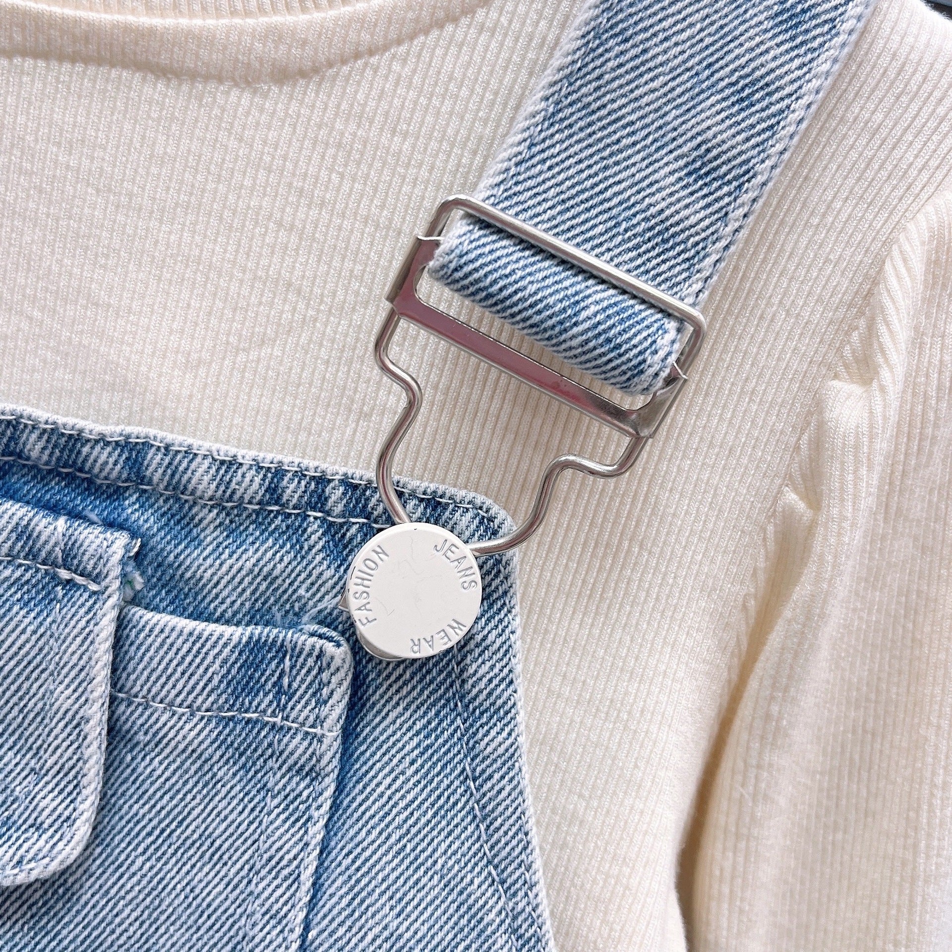 [363915] - One Set 3in1 Baju Setelan Atasan Lengan Panjang Vest Kutung Denim Renda Bawahan Celana Panjang Kulot Denim Fashion Anak Cewek Perempuan - Motif Lace Pockets - BABYHOKI STORE - BABYHOKI STORE