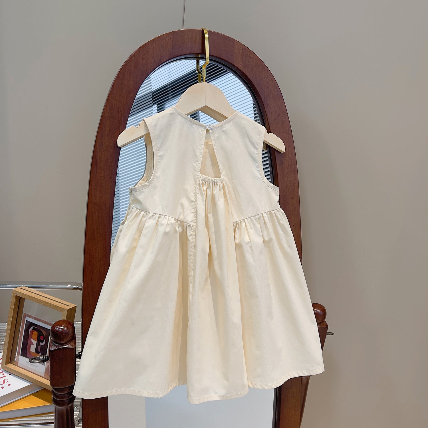 [363722] - Baju Dress Tanpa Lengan Fashion Anak Perempuan Import - Motif Plain Folds