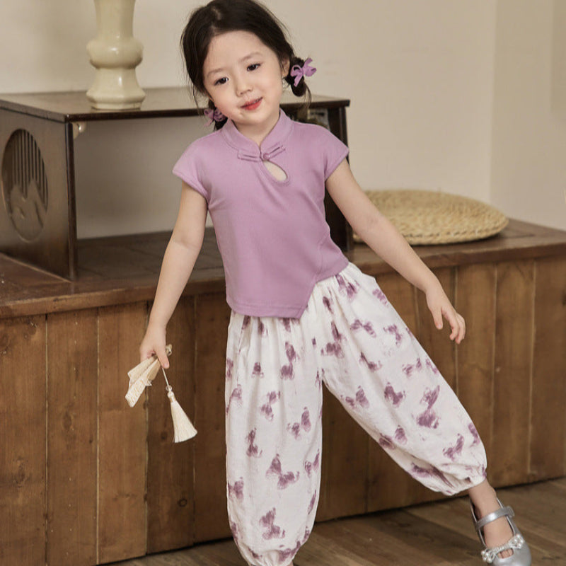 [5071061] - Setelan Baju Kutung Celana Panjang Fashion Anak Perempuan - Motif Calligraphy Art