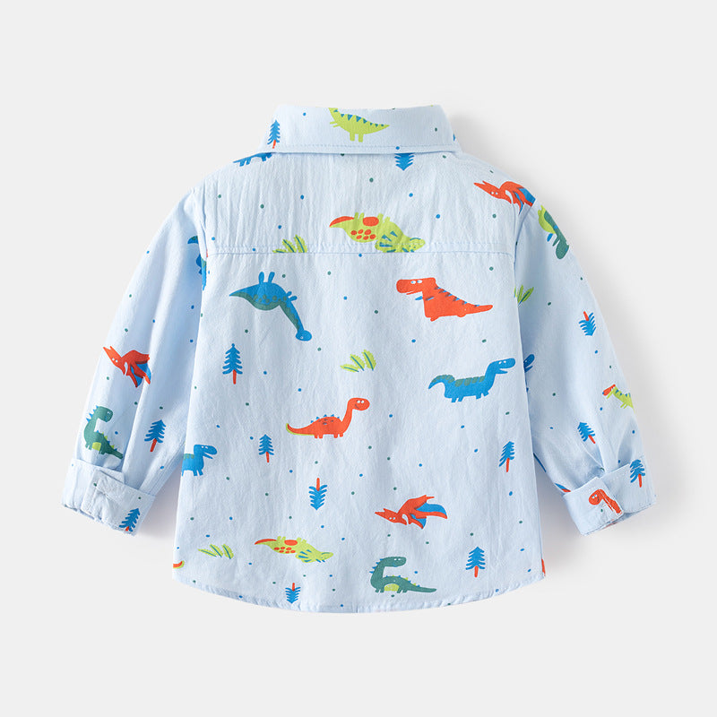[383213] - Atasan Baju Kemeja Lengan Panjang Anak Laki-Laki - Motif Little Explorer