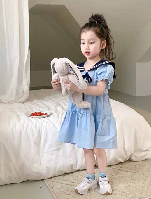 [507951] - Baju Dress Lengan Pendek Anak Perempuan Fashion - Motif School Uniform
