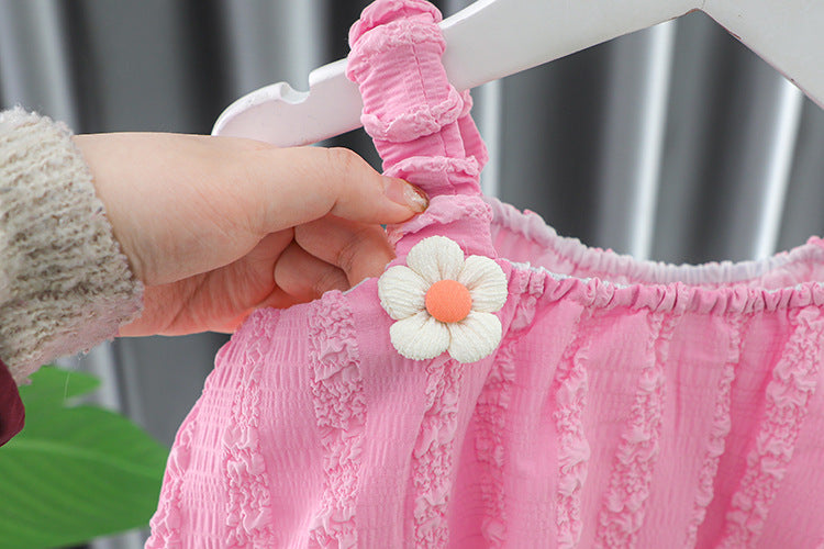 [340360] - Baju 3D Setelan Blouse Kutung Fashion Import Anak Perempuan - Motif Wing Flower