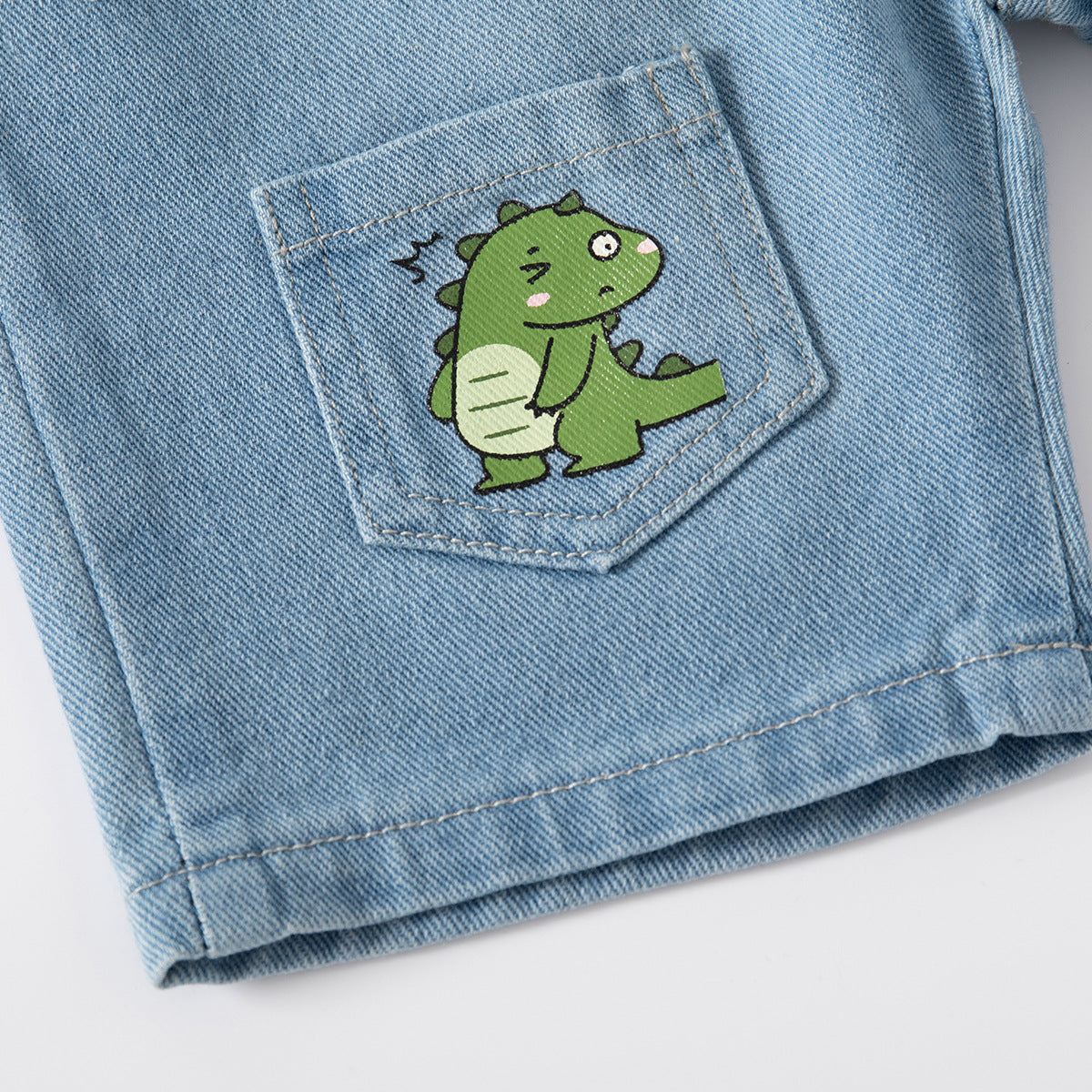 [513711] - Celana Pendek Jeans Anak Laki-Laki - Motif Dinoasur Tail
