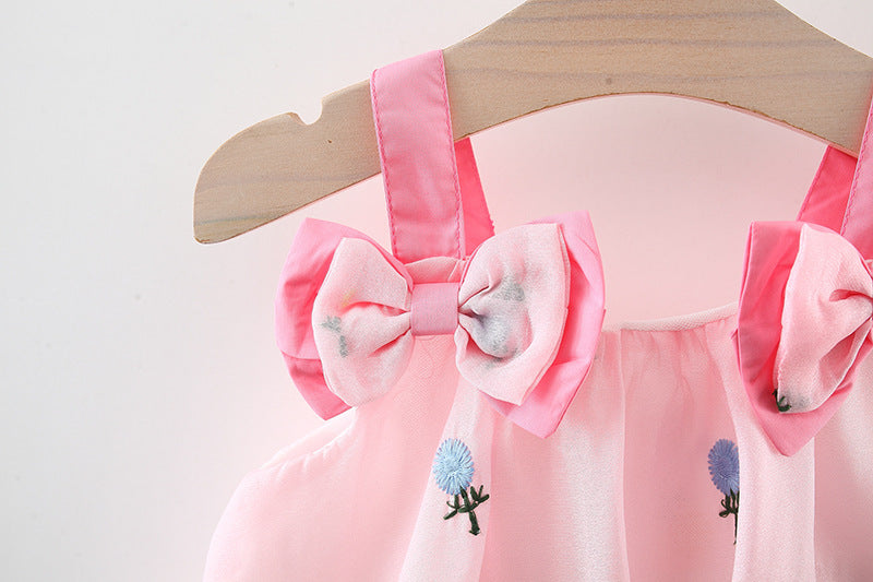 [340404] - Baju Mini Dress Lengan Kutung Fashion Anak Perempuan - Motif Soft Flower