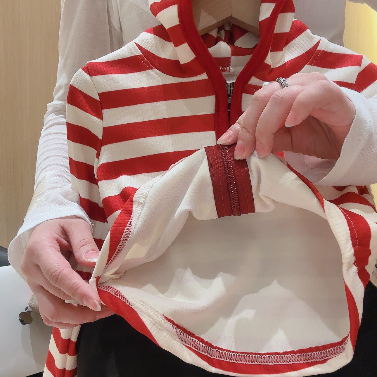 [363929] - One Set 2in1 Baju Setelan Atasan Jaket Hoodie Lengan Panjang Bawahan Celana Panjang Kulot Jeans Korean Fashion Anak Cewek Perempuan - Motif Top Color Stripe - BABYHOKI STORE