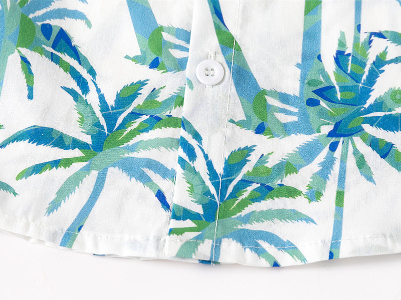 [383210] - Baju Atasan Kemeja Lengan Pendek Anak Laki-Laki Cowok - Motif Nature - BABYHOKI STORE