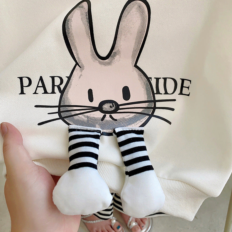 [363659] - Setelan Baju 3D Sweater Celana Jogger Kulot Anak Perempuan Fashion - Motif Rabbit Face
