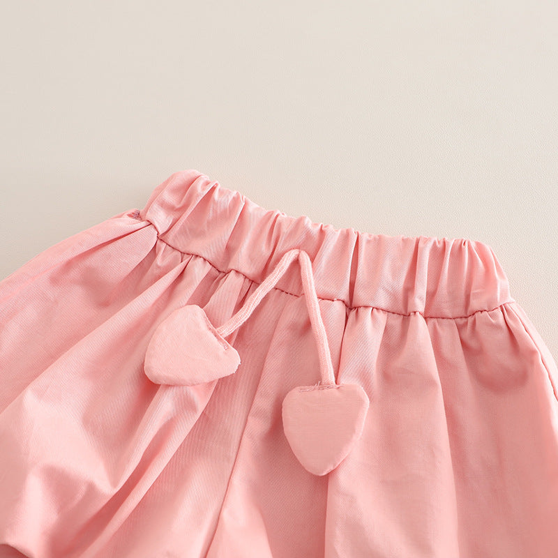 [368581] - One Set 2in1 Baju Setelan Atasan Lengan Kutung Bawahan Celana Pendek Balon Fashion Comfortable Summer Anak Perempuan Cewek - Motif Cute 3D Flower - BABYHOKI STORE