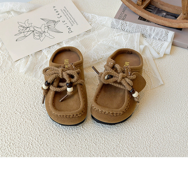 [381300 Size 26-35] - Sepatu Sandal Slip On Casual Fashionable Anak Perempuan Cewek - Motif Beaded Lace - BABYHOKI STORE - BABYHOKI STORE