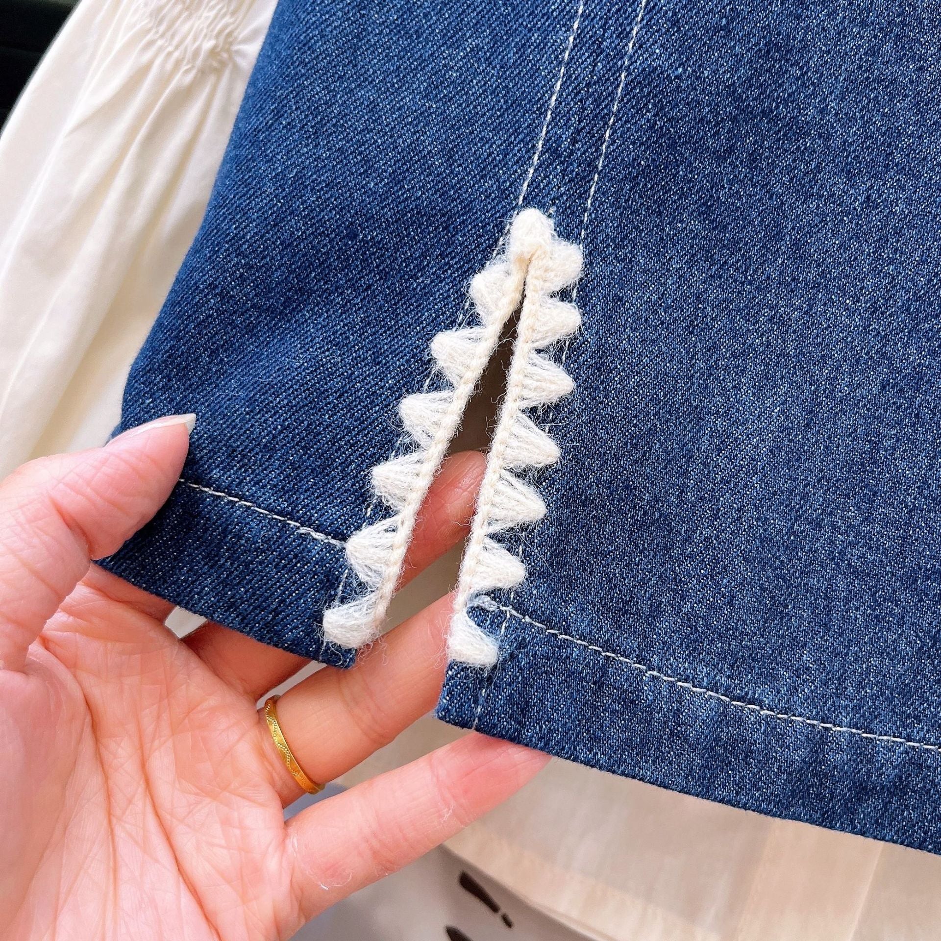 [363903] - One Set 3in1 Baju Setelan Atasan Blouse Lengan Panjang Atasan Vest Denim Bawahan Celana Panjang Denim Fashion Anak Cewek Perempuan - Motif Basic Denim - BABYHOKI STORE - BABYHOKI STORE