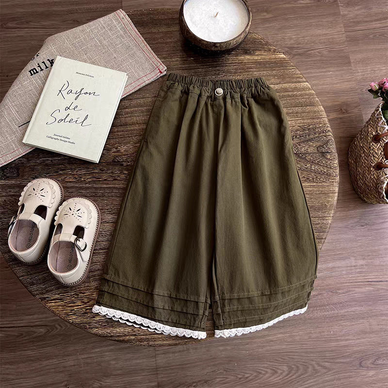 [363916] - Baju Setelan Atasan Bloue Lengan Panjang Bawahan Celana Panjang Kulot Fashion Anak Cewek Perempuan - Motif Cute Lace - BABYHOKI STORE - BABYHOKI STORE