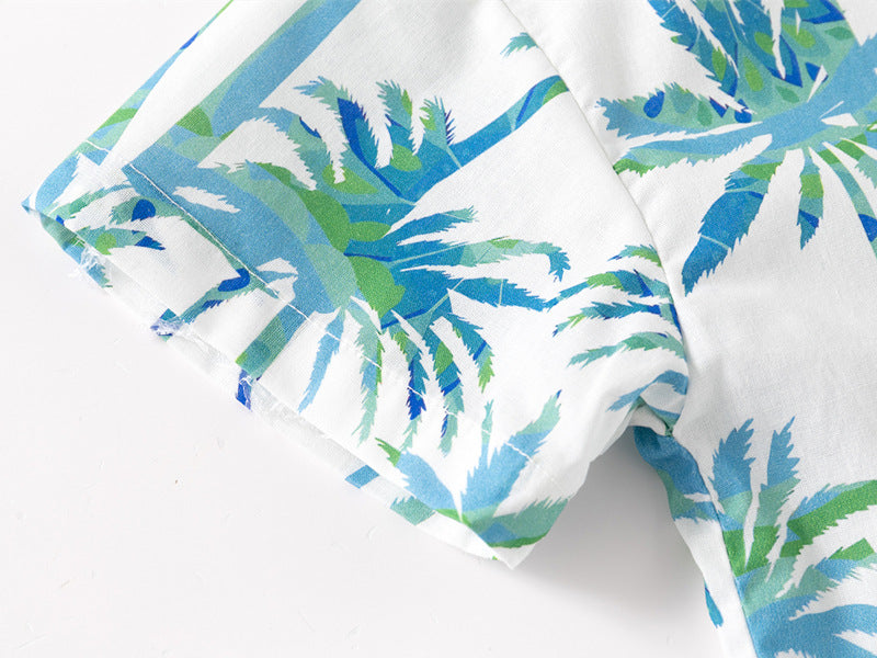 [383210] - Baju Atasan Kemeja Lengan Pendek Anak Laki-Laki Cowok - Motif Nature - BABYHOKI STORE