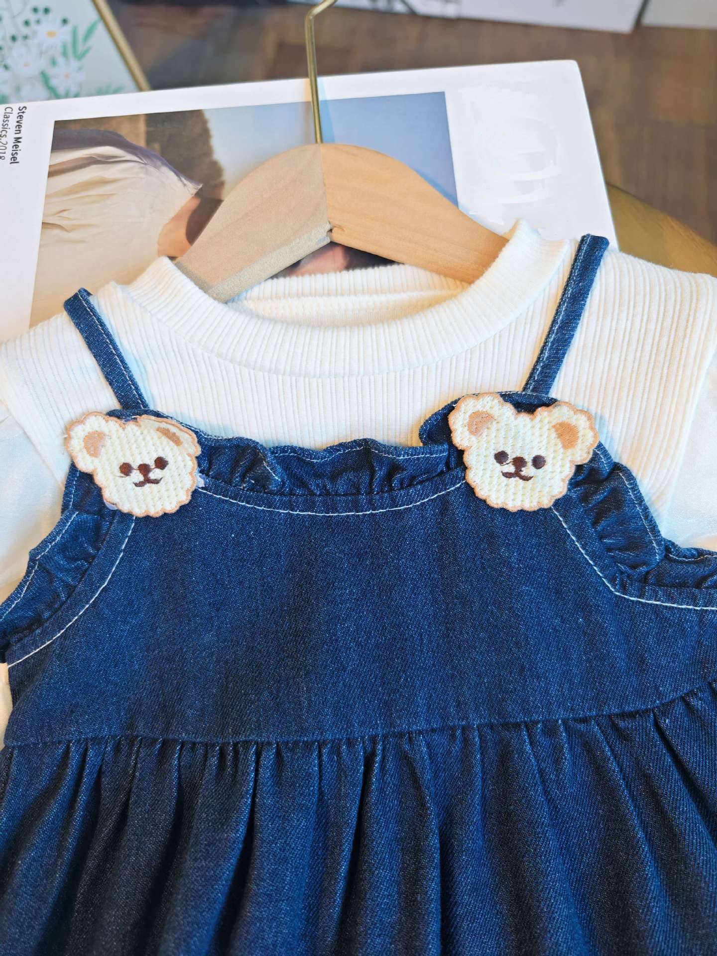 [363741] - Baju Setelan Dress Lengan Panjang Peasant Fashion Anak Perempuan - Motif Mini Bear
