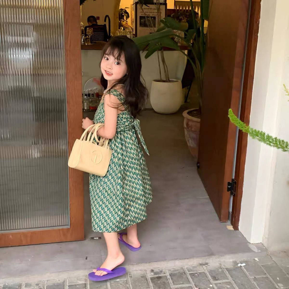 [507S192] - Baju Dress Kutung Fashion Anak Perempuan - Motif Neat Line
