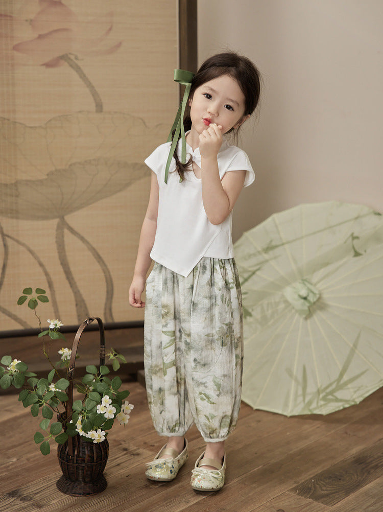 [5071061] - Setelan Baju Kutung Celana Panjang Fashion Anak Perempuan - Motif Calligraphy Art