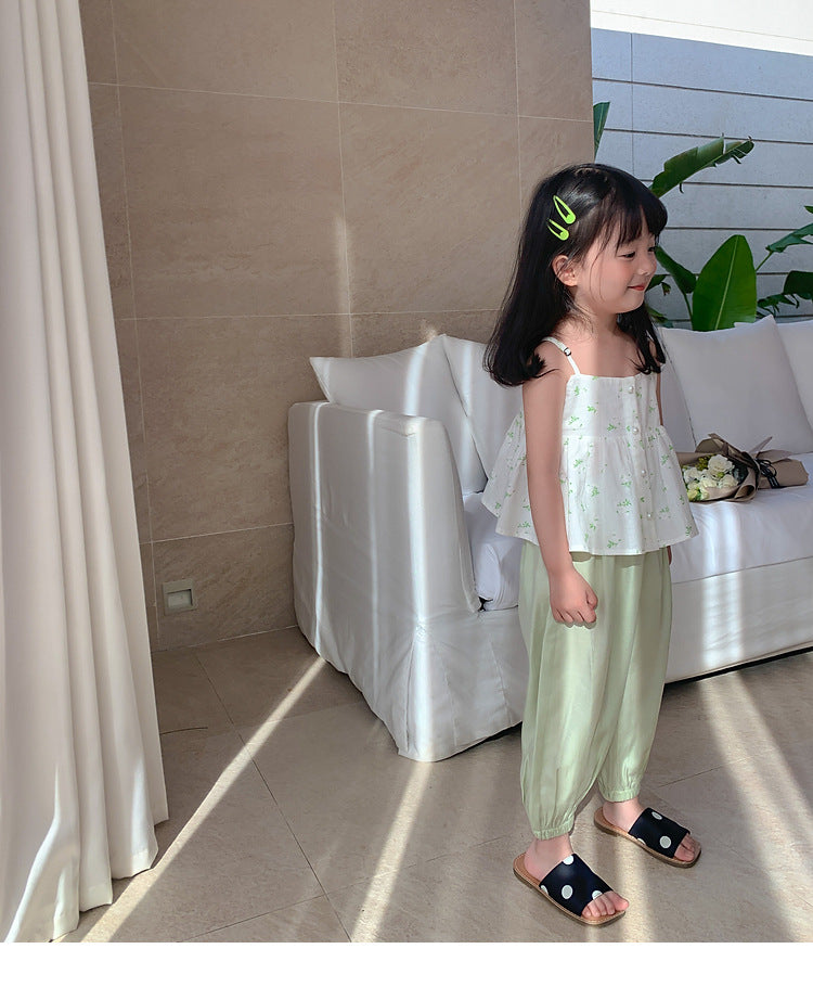 [507S118] - Baju Atasan Kutung Fashion Anak Perempuan - Soft Flower