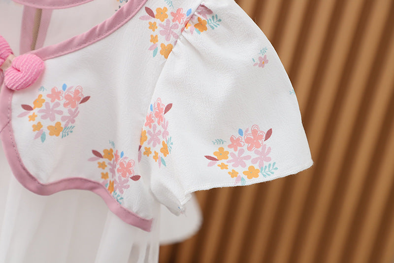 [352380] - Baju Mini Dress Lengan Pendek Anak Perempuan - Motif Ribbon Flower