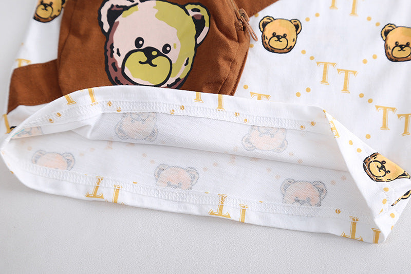 [345415] - Baju Setelan Kaos Lengan Pendek Celana Pendek Anak Cowok Fashion  - Motif Pocket Bear