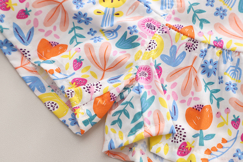 [340389] - Baju Setelan Blouse Kutung Fashion Anak Perempuan - Motif Flower Plant