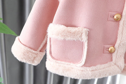 [340451] - Baju Atasan Jaket Tebal Fashion Anak Perempuan - Motif Thick Fur