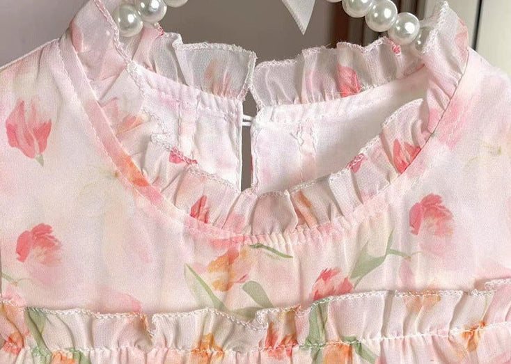 [363711] - Baju Gaun Dress Floral Cantik Renda Tanpa Lengan Fashion Anak Perempuan Cewek - Motif Flower Breeze