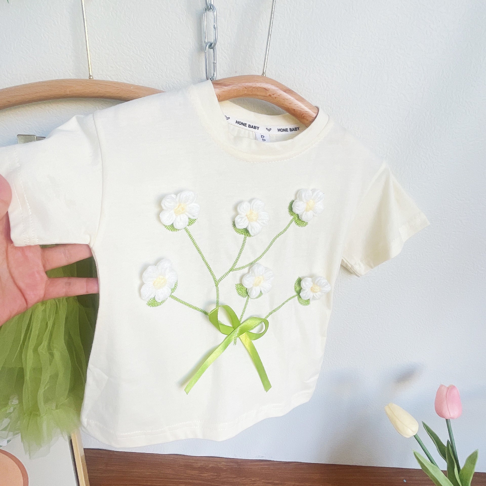 [363644] - Setelan Atasan Lengan Pendek Bawahan Rok Pendek Import Anak Perempuan - Motif Flower Dew