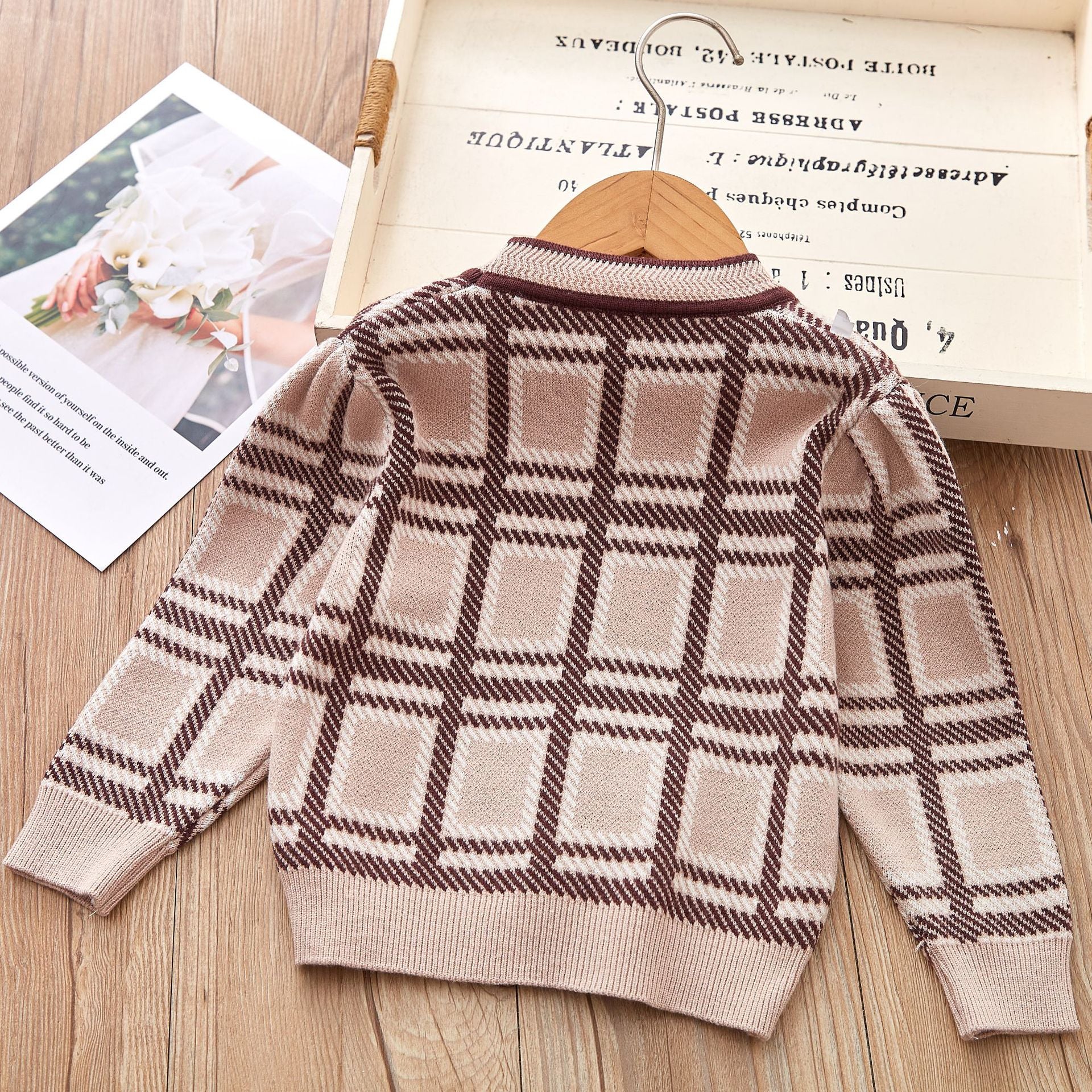 [363716] - Baju Setelan Atasan Cardigan Bawahan Rok Fashion Anak Perempuan - Motif Tidy Plaid
