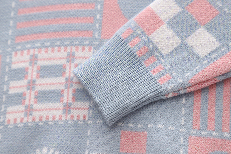 [363692] - Baju Setelan Sweater Rajut Bawahan Rok Fashion Anak Perempuan - Motif Love Object