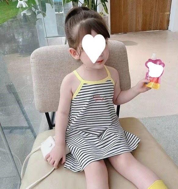 [507S129] - Baju Dress Kutung Fashion Anak Perempuan - Motif Strip Line