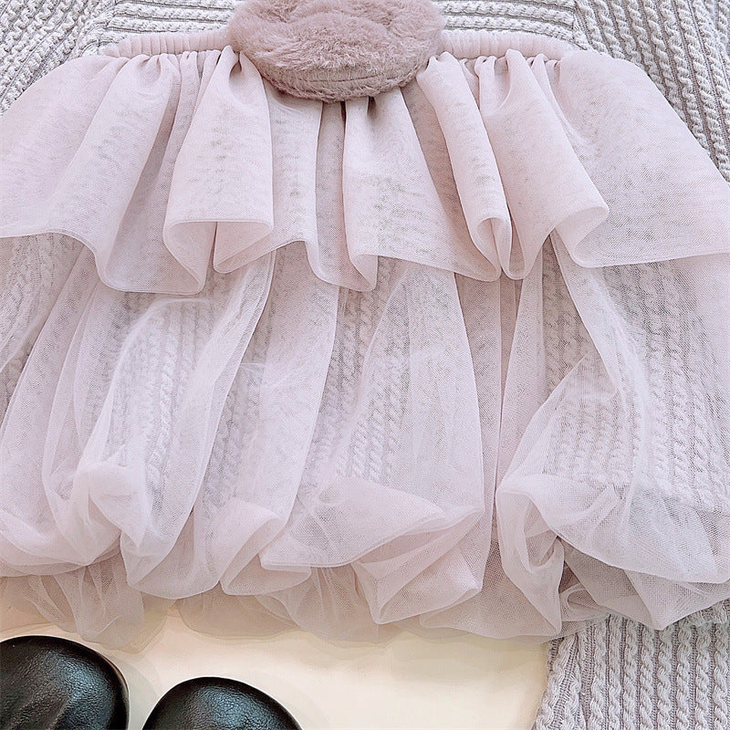 [363822] - Setelan Baju Atasan Dress Celana Panjang Fashion Anak Perempuan - Motif Love Lace