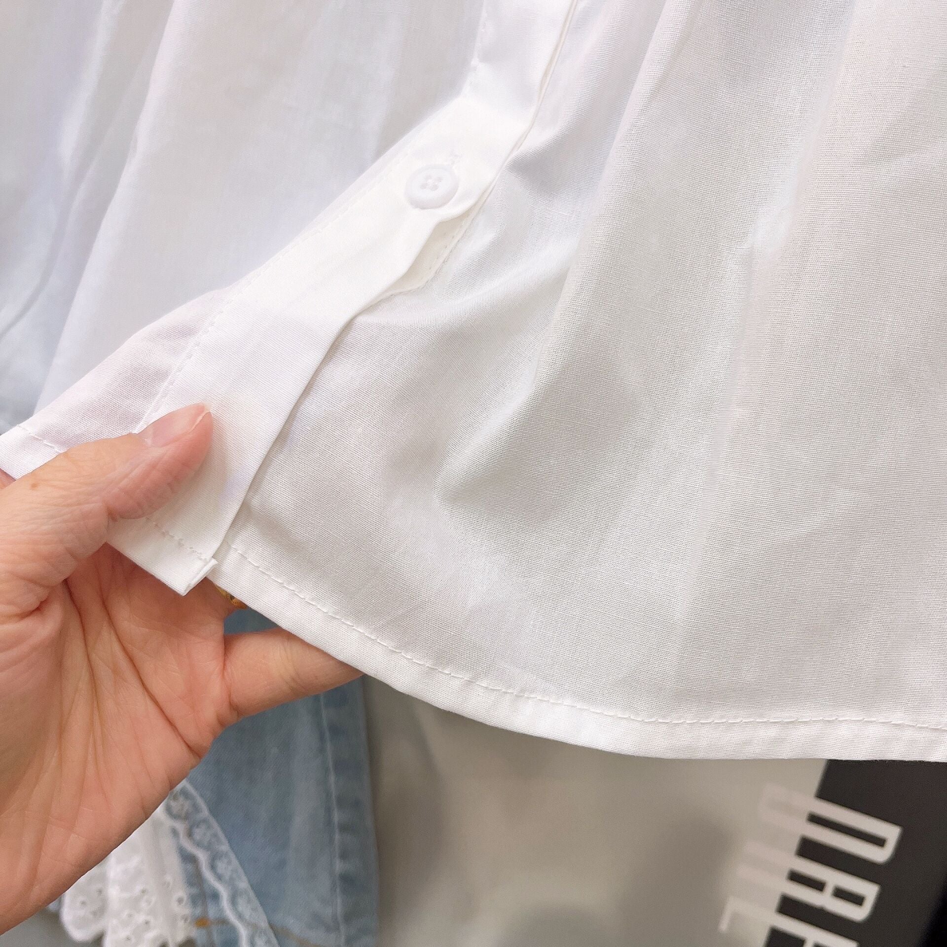 [963111] - One Set 2in1 Baju Setelan Atasan Blouse Lengan Panjang Bawahan Celana Panjang Jeans Cutbray Korean Fashion Style Anak Perempuan Cewek - Motif Top Flower Bottom Bow - BABYHOKI STORE