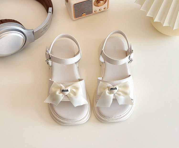 [381263 Size 26-35] - Sepatu Sandal Flat Anak Perempuan - Motif Heart Ribbon
