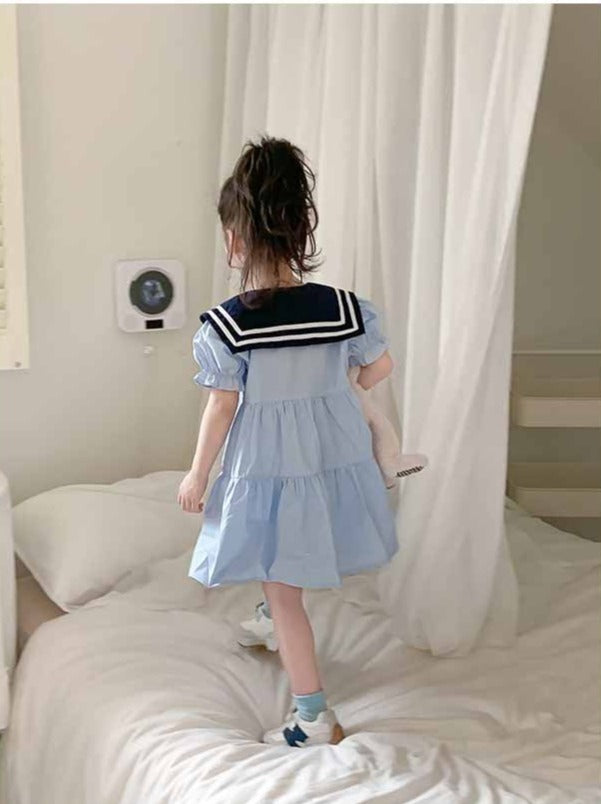 [507951] - Baju Dress Lengan Pendek Anak Perempuan Fashion - Motif School Uniform