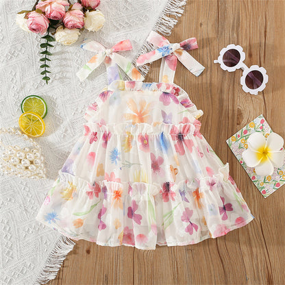 [340430] - Baju Dress Kutung Fashion Anak Perempuan - Motif Faded Flower