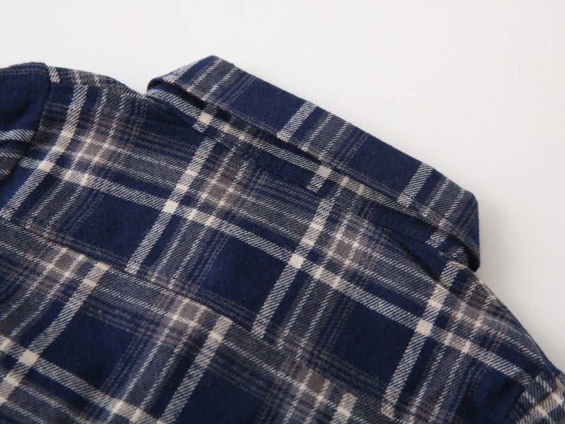 [383207] - Baju Atasan Kemeja Lengan Panjang Anak Laki-Laki - Motif Plaid / Tartan