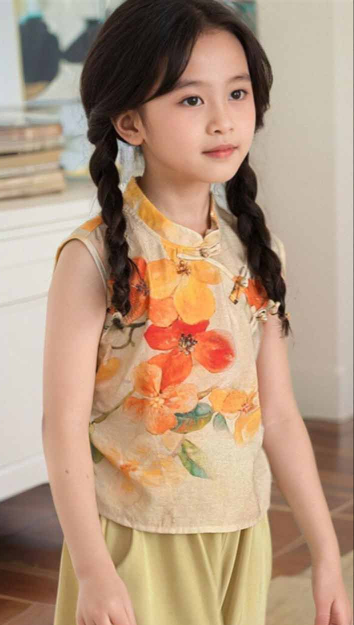 [5071051] - Setelan Baju Kutung Celana Panjang Fashion Anak Perempuan - Motif Flower Bloom