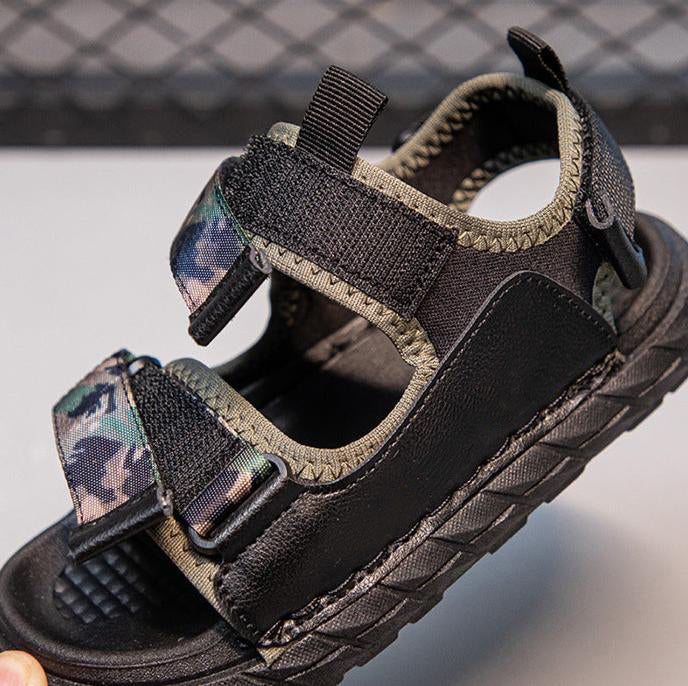 [381242 Size 26-36] - Sepatu Sandal Strap Hiking Anak Cowok - Motif Army Strap