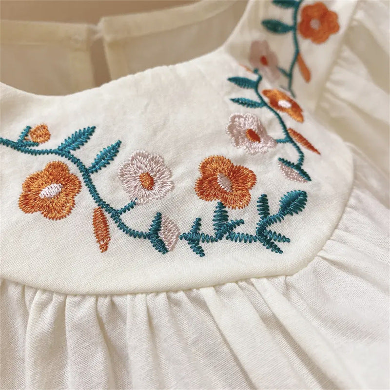 [363642] - Setelan Blouse Celana Pendek Chino Import Anak Perempuan - Motif Collar Flower